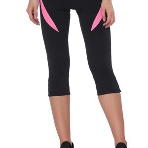 New Santic Women's Black and Pink Bike Shorts/capri Size Medium